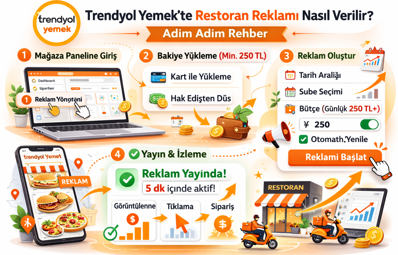 Trendyol Yemek’te Restoran Reklamı Nasıl Verilir? Adım Adım Rehber